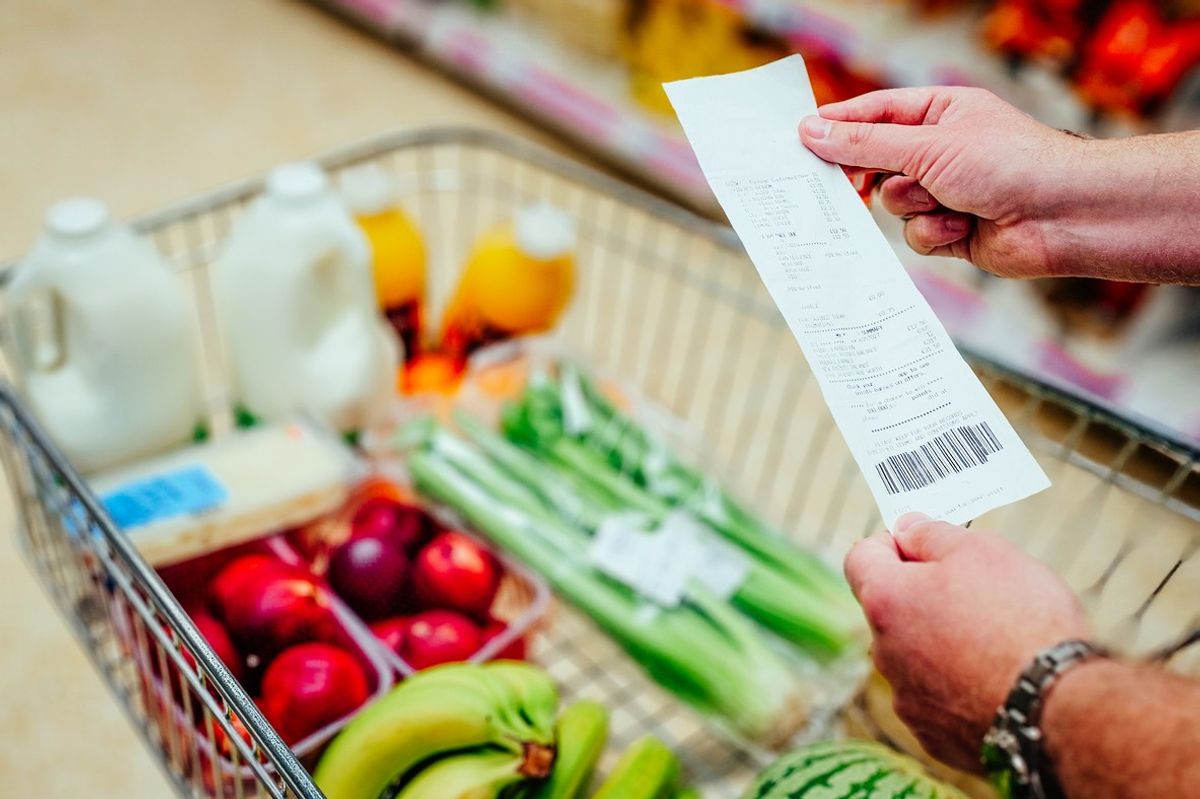 groceries bill in the supermarket