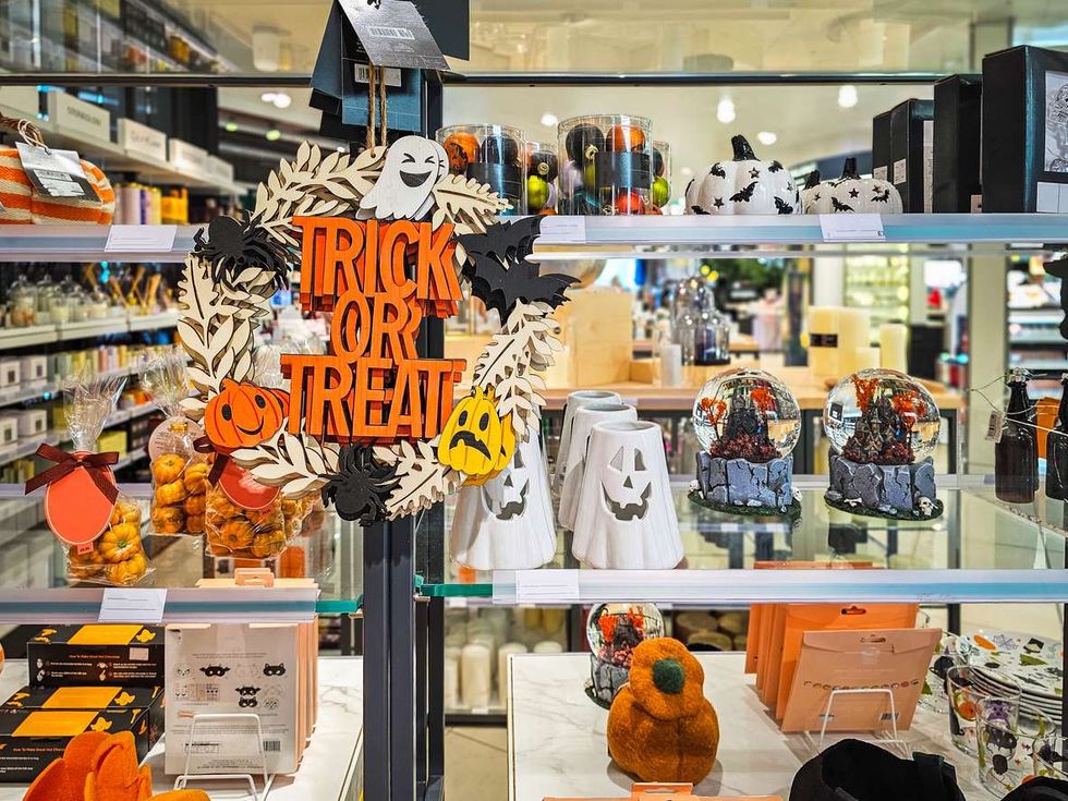 Halloween decorations on display