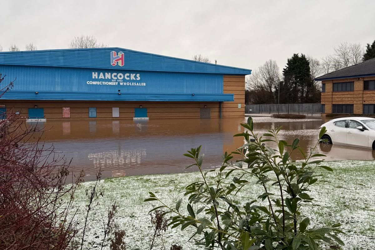 Hancocks depot in Loughborough flooded after the River Soar broke its banks