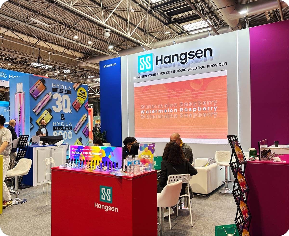 Hangsen Colourist Bar Salts range displayed at Vaper Expo UK 2025, showcasing UK-inspired modular flavours 