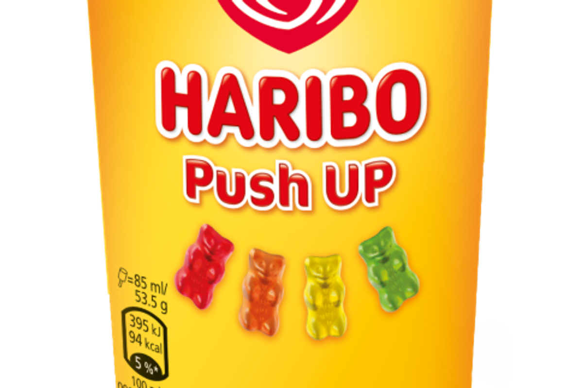 Haribo Gold Bears Push-Up Ice Cream Stick by Wall’s – vanilla, strawberry sauce, and gummy bears in one treat