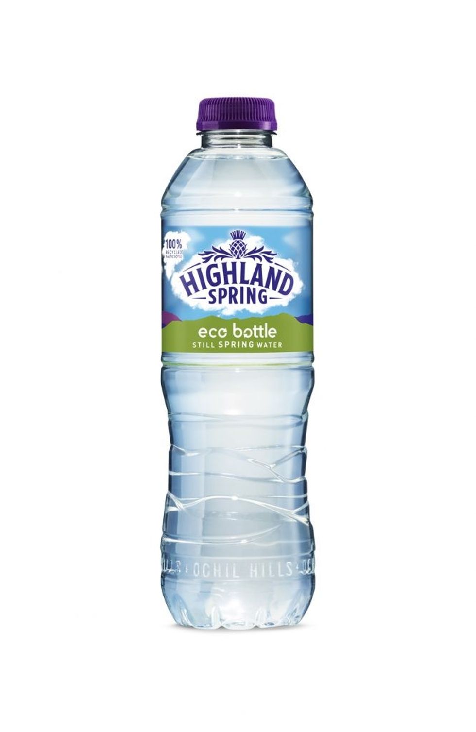 Highland Spring Eco bottle in layers