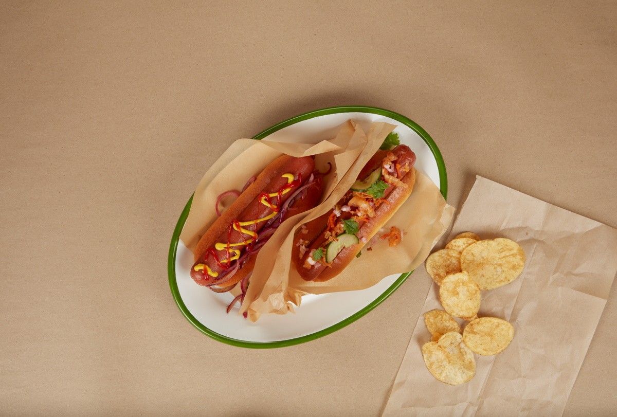 Hotdog made with cultivated meat 