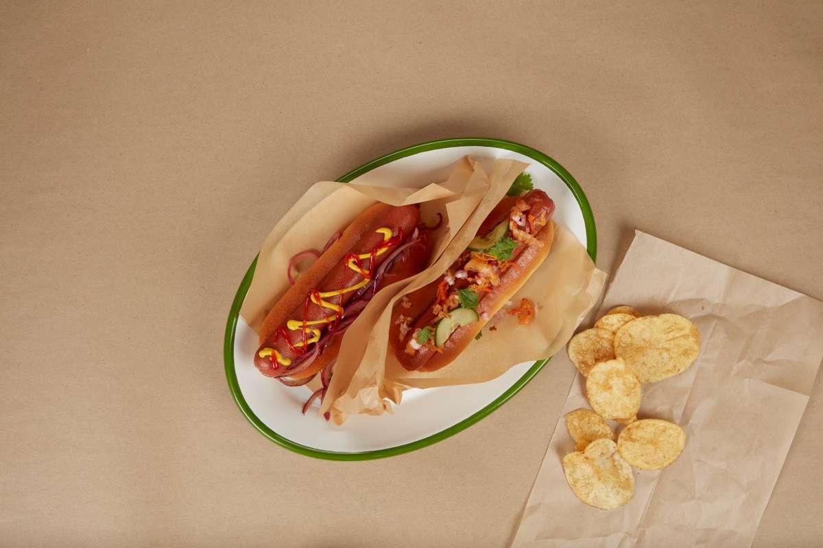 Hotdog made with cultivated meat