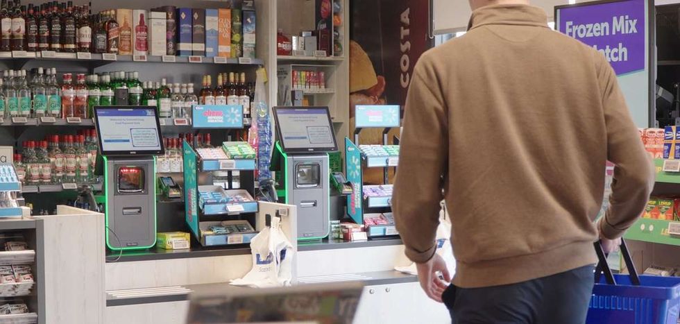 Hybrid self-checkout solution at a Scotmid store