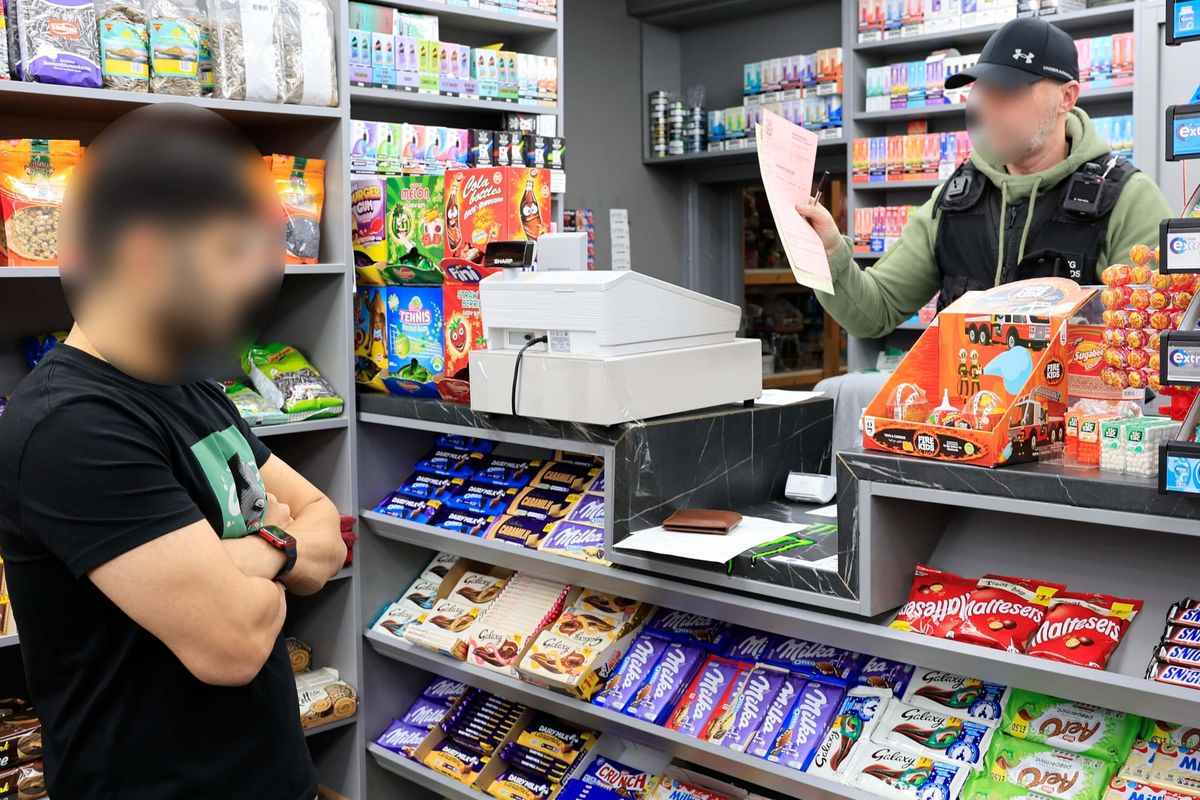 Illegal cigarettes and vapes seized during Operation Machinize police raids in Greater Manchester.