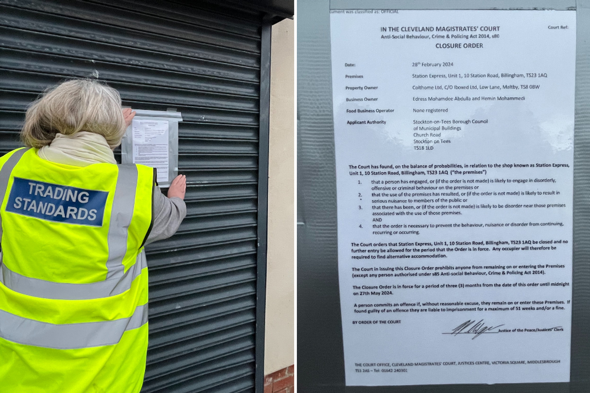 Billingham shop shut down for selling illicit cigarettes
