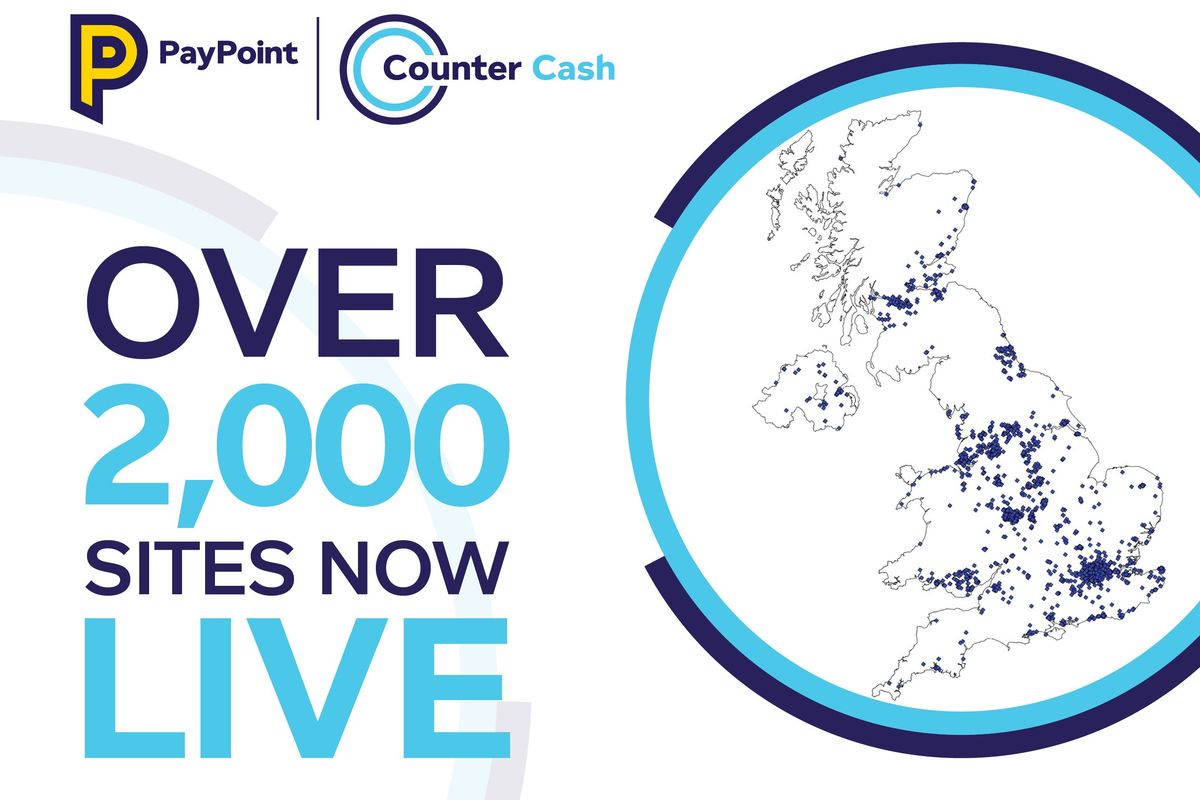 PayPoint Counter Cash service reaches 2,000 store milestone