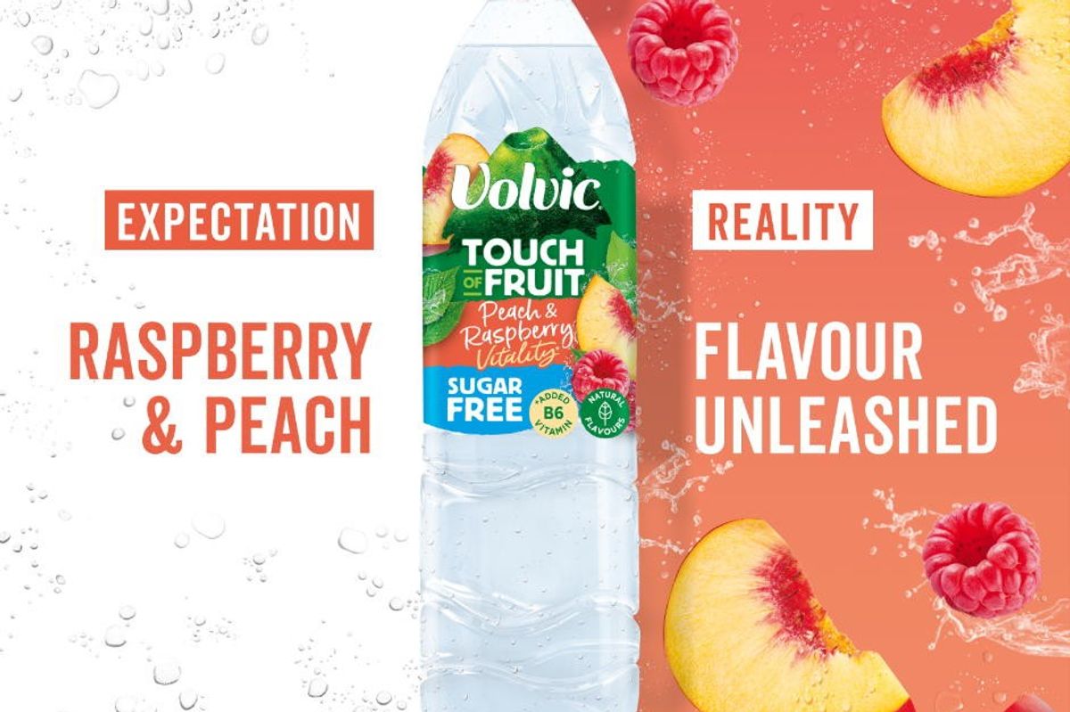Volvic expands Touch of Fruit range with new Peach & Raspberry flavour