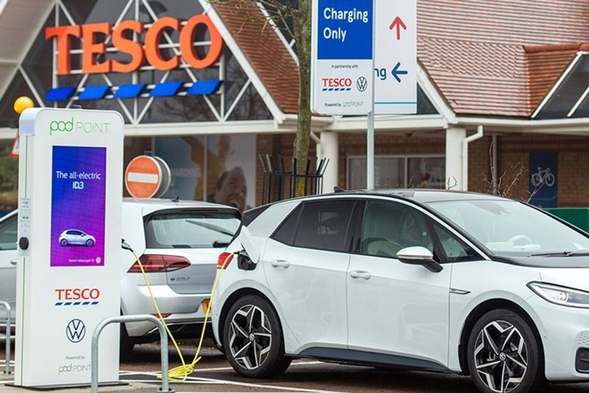 Tesco reaches target of 600 stores with EV charging points