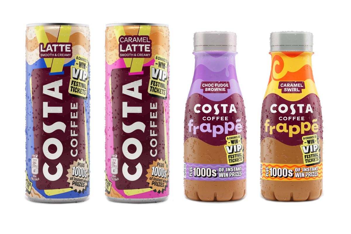 Costa chilled coffee RTD launches festival on-pack promo
