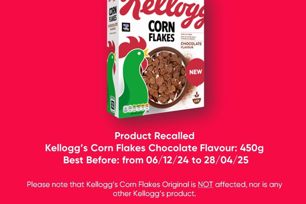 Kellogg’s recalls Kellogg’s Corn Flakes Chocolate Flavour