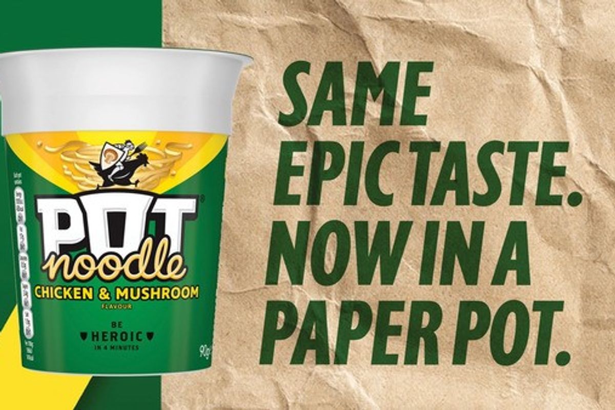 Pot Noodle trials new paper-based packaging