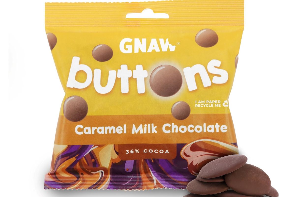 GNAW trials 100% recyclable paper wrappers for choc buttons