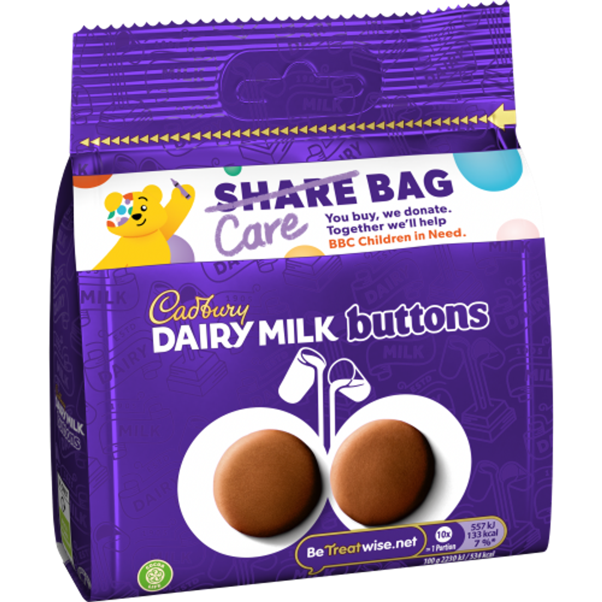 Cadbury turns share bags into 'Care Bags' for BBC Children In Need