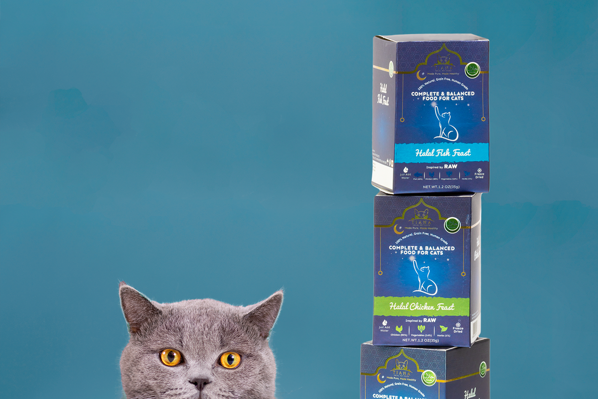Tiana champions halal-friendly/freeze-dried cat food