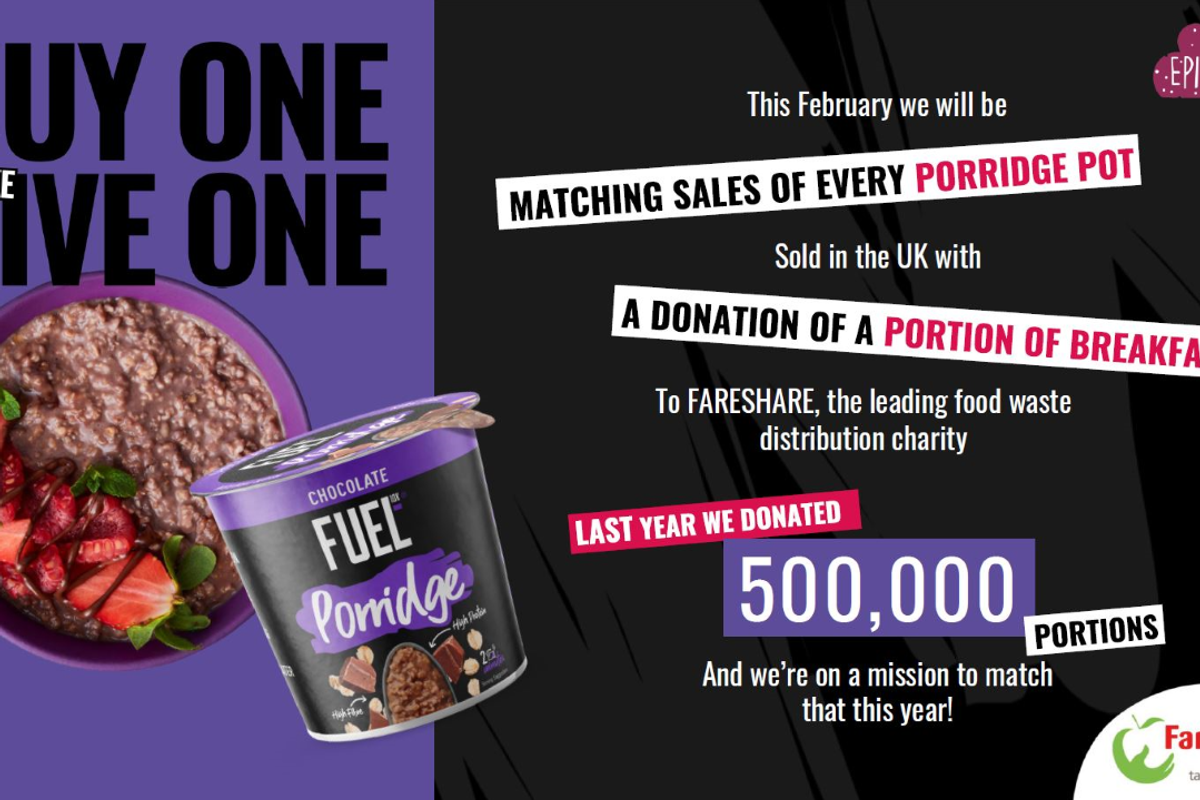 FUEL10K porridge and FareShare renew partnership for this month
