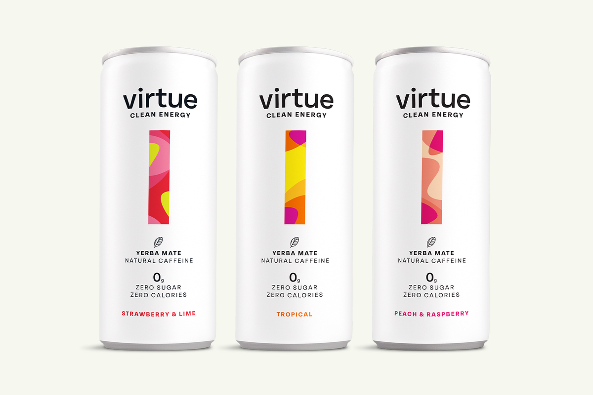Virtue Drinks rebrand, Superpower with Yerba Mate