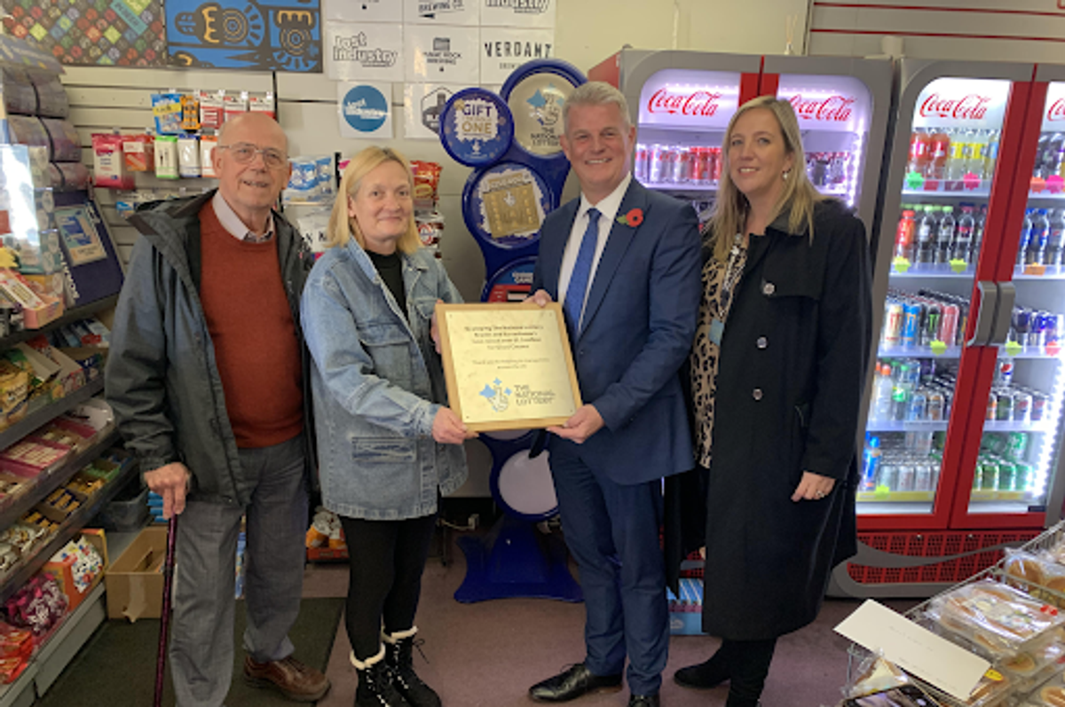 MP congratulates local retailer for National Lottery Good Causes effort