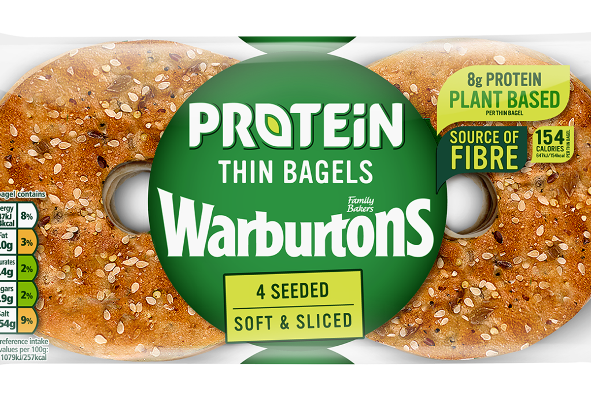 Warburtons goes for protein with plant-based bagel thins