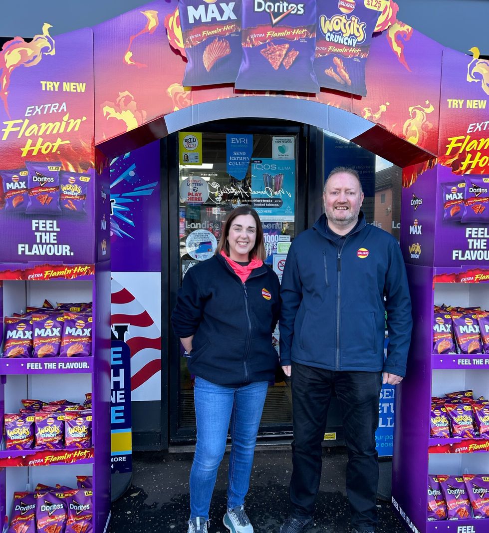 Inside Londis Solo Convenience, featuring neatly organized shelves and promotional displays of new products.