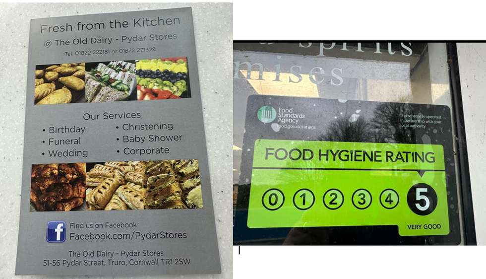 Inside The Old Dairy Pydar Stores with a Truro food bank donation box, reflecting community support alongside culinary delights in UK retail for 2025