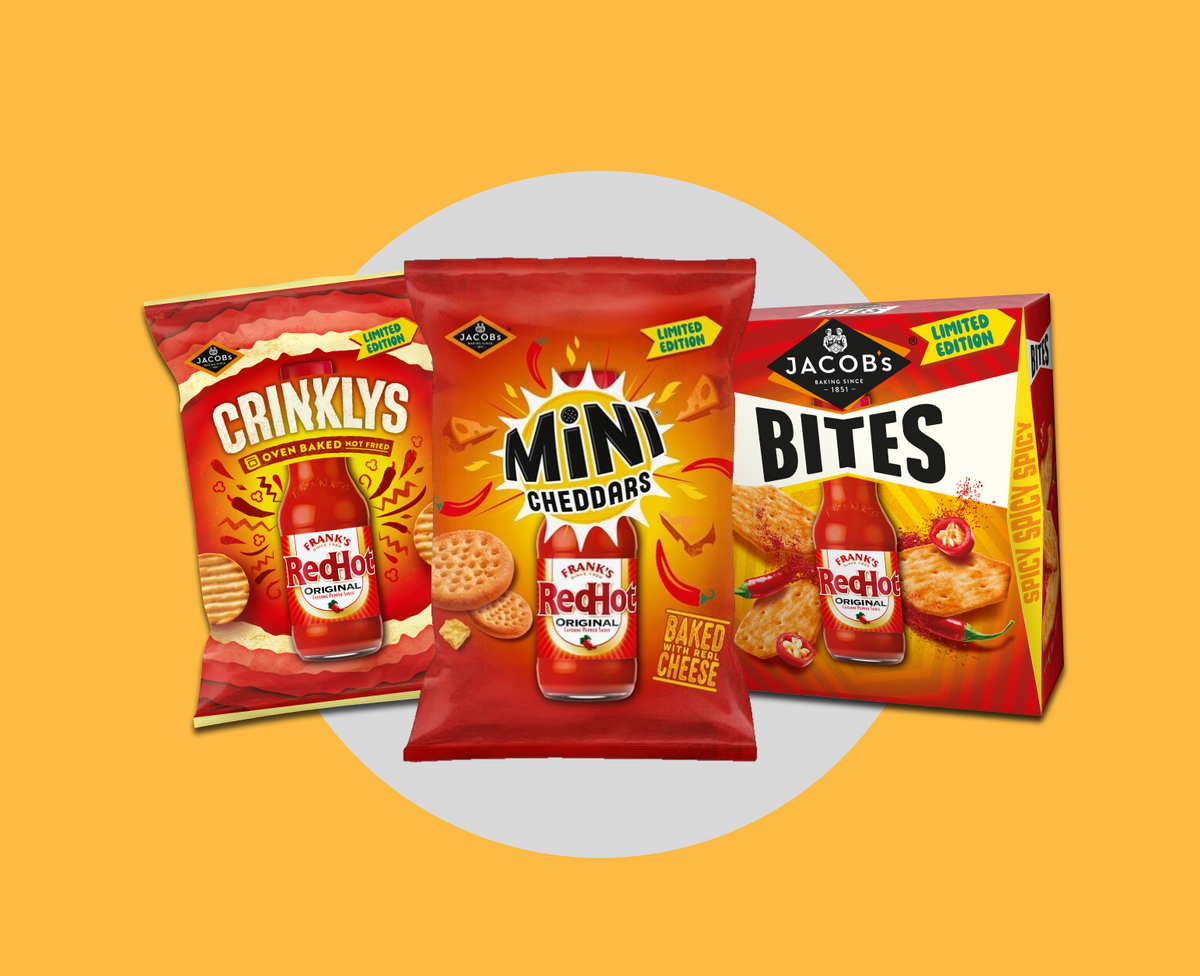 Jacob’s Crinklys, Mini Cheddars and Bites with Frank’s RedHot limited-edition packs