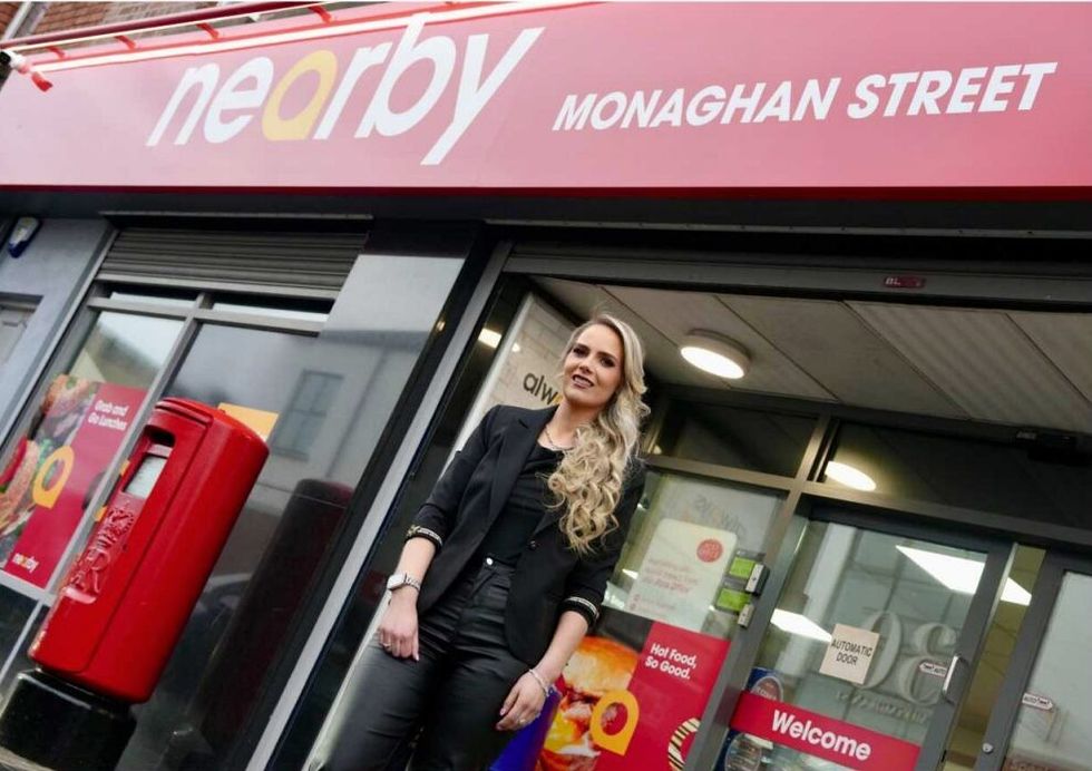 Jennifer in front of her Nearby Monaghan Street store in Newry