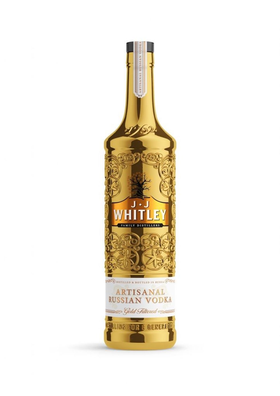 JJWR artisanal gold filtered vodka