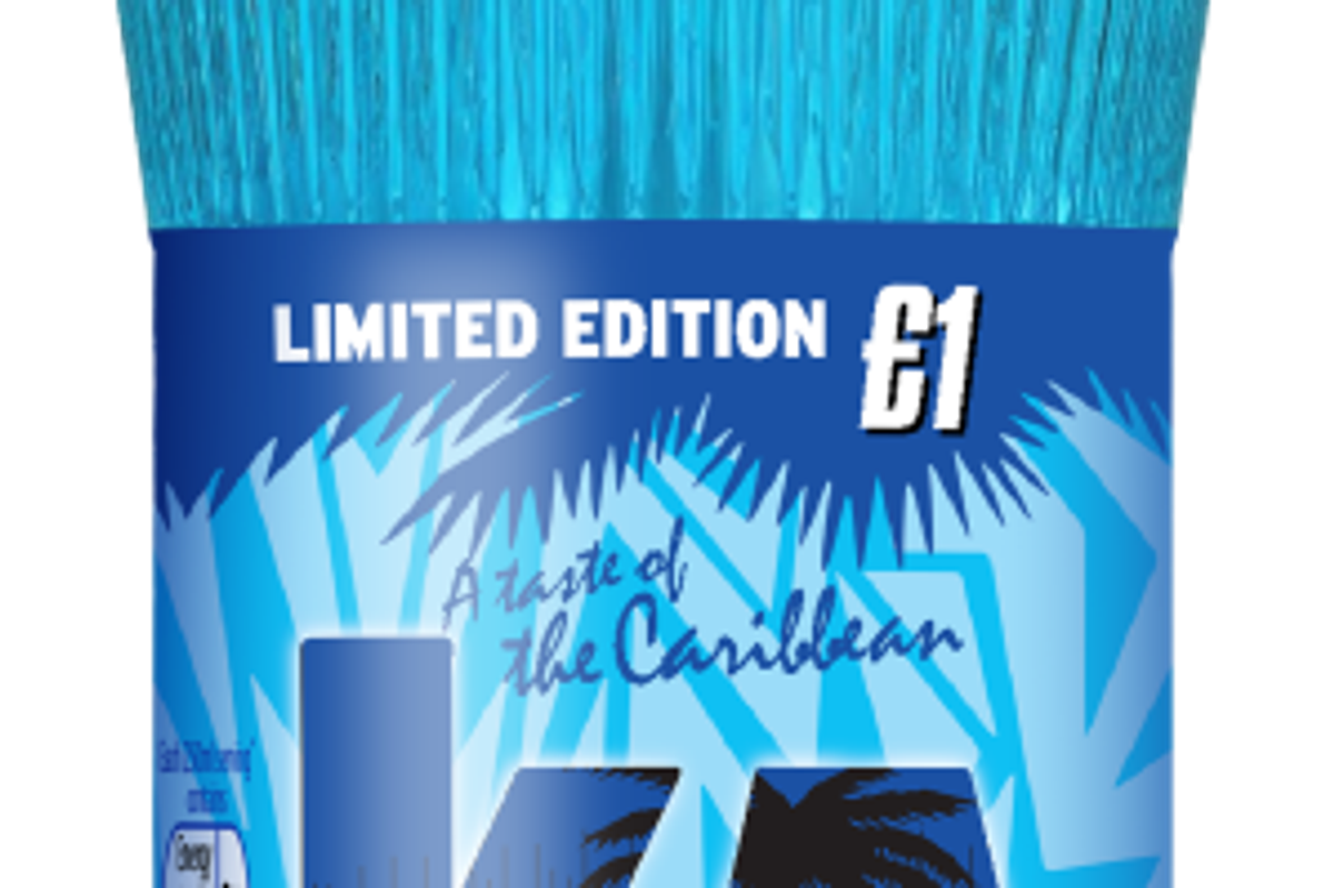 KA Blue Krush limited-edition summer drink with vibrant tropical design