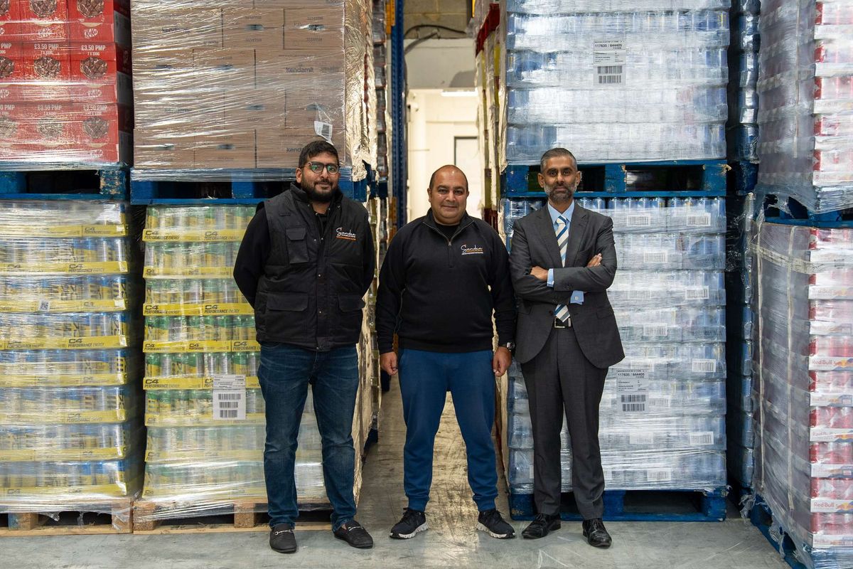 Karan Manek, Trading Controller at Sandea Wholesale; Sanjeet Manek, Founder of Sandea Wholesale; and Raj Yadav, Senior Commercial Manager at HSBC UK