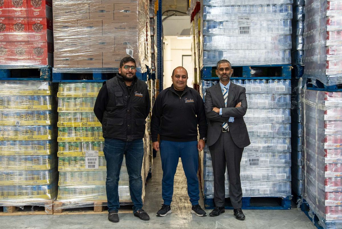 Karan Manek, Trading Controller at Sandea Wholesale; Sanjeet Manek, Founder of Sandea Wholesale; and Raj Yadav, Senior Commercial Manager at HSBC UK