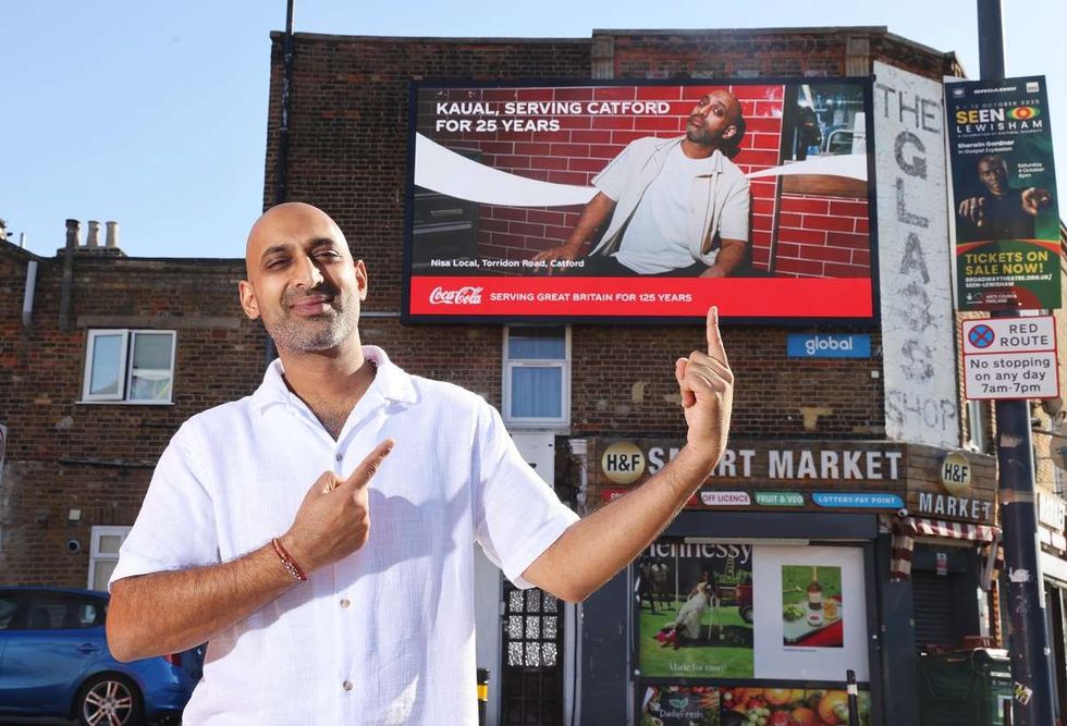Kaual Patel, and the Coca-Cola billboard featuring him