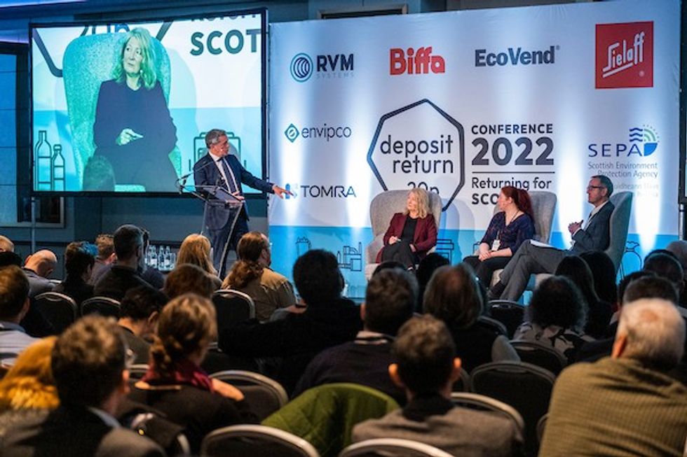 L R Stephen Jardine Chair Jill Farrell Zero Waste Scotland Kath McDowall SEPA Donald McCalman Circularity Scotland