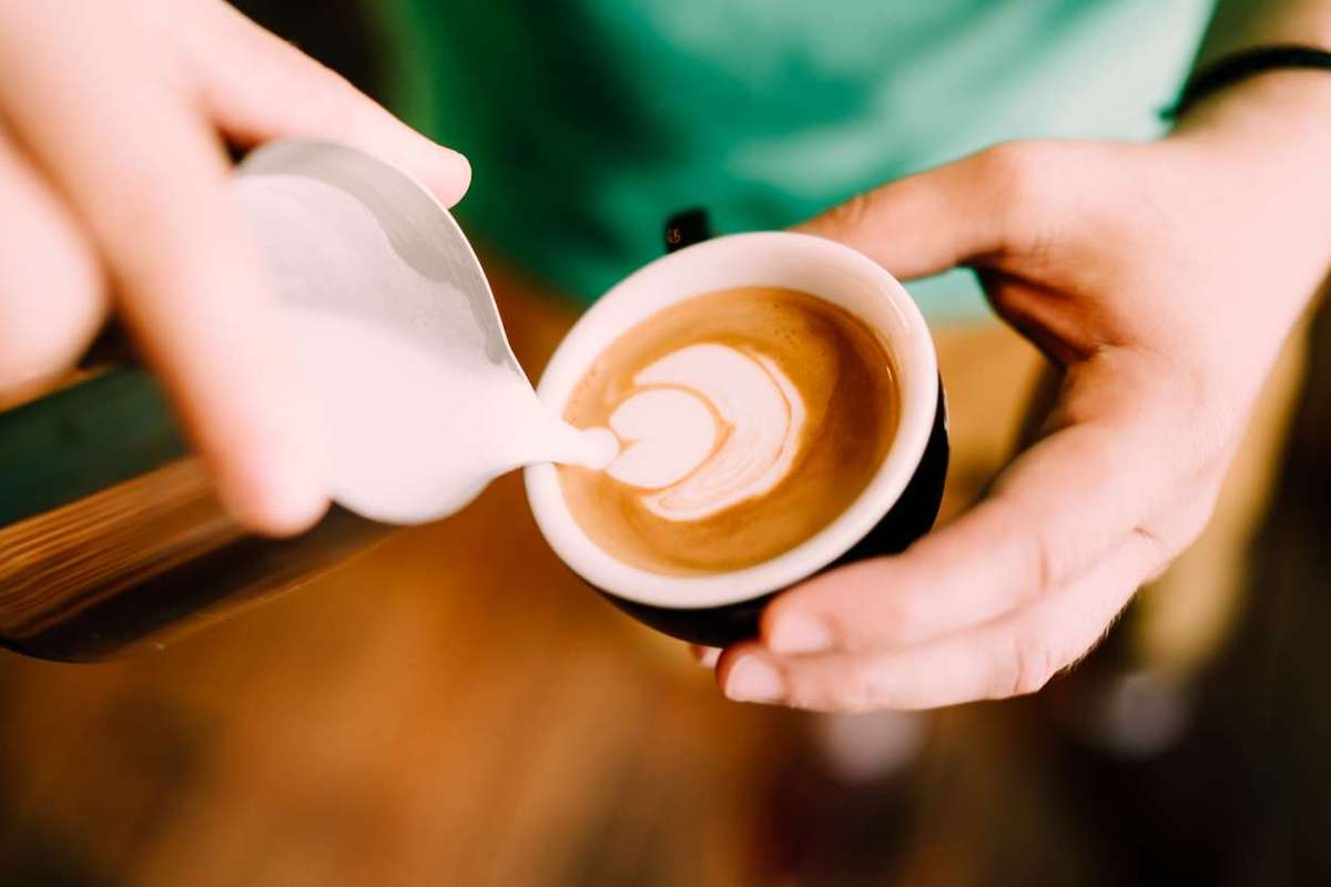 latte art with cappuccino