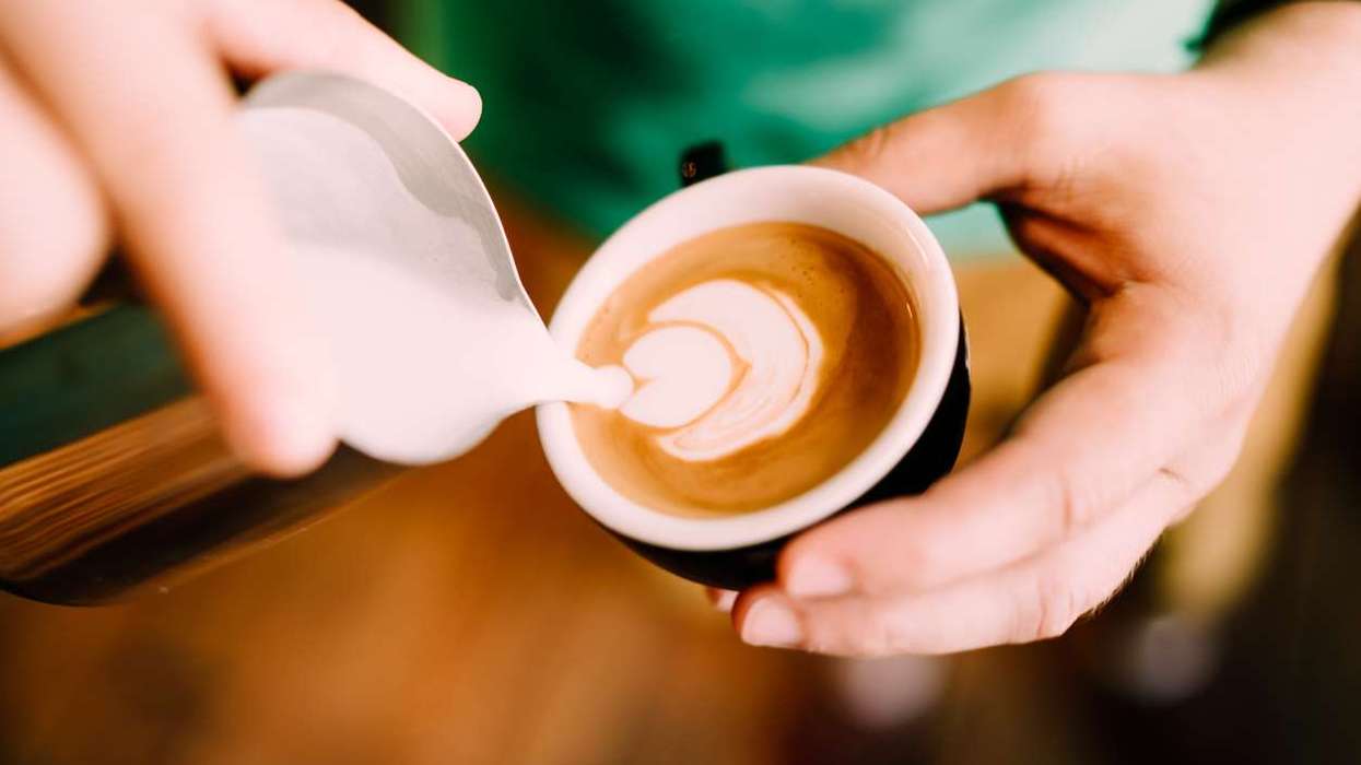 latte art with cappuccino