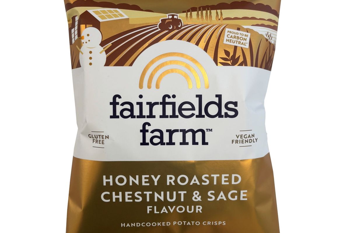 Limited-edition Fairfields Farm Christmas crisps with honey roasted chestnut and sage flavour