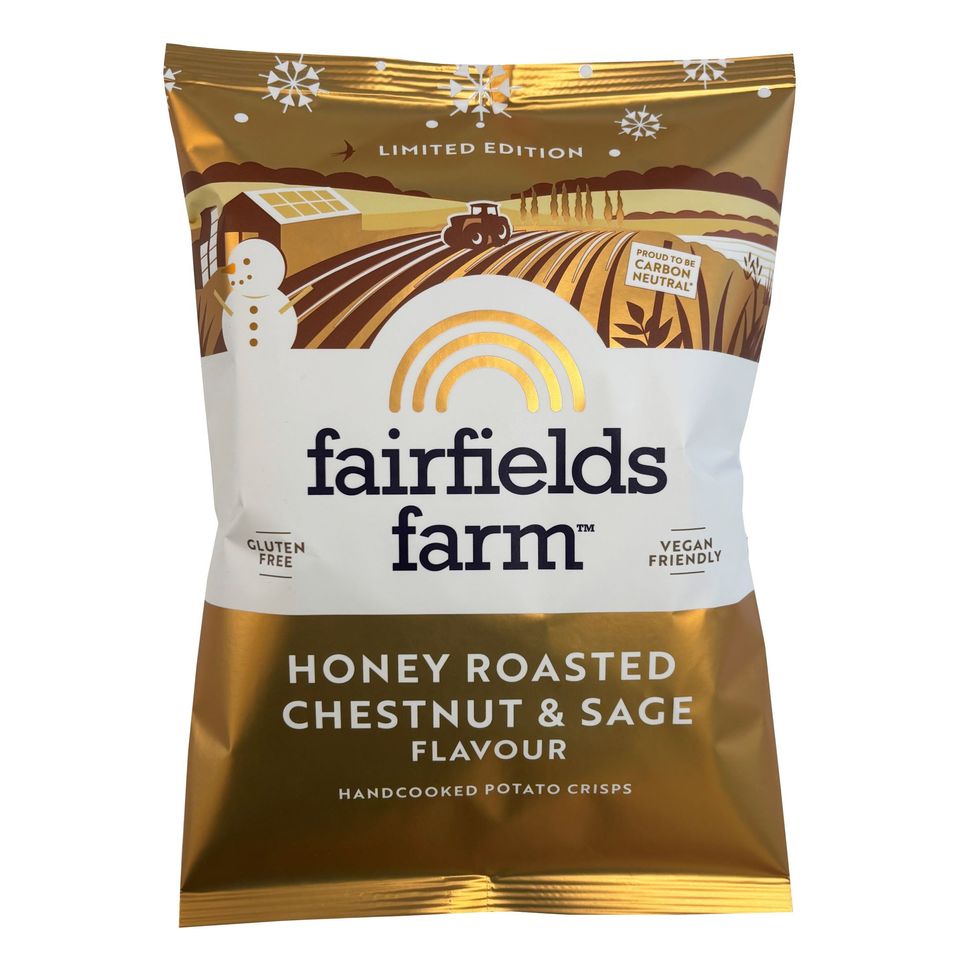 Limited-edition Fairfields Farm Christmas crisps with honey roasted chestnut and sage flavour