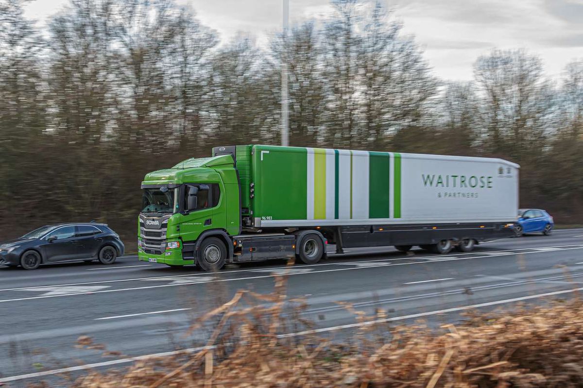 Lorry belonging to the Waitrose Supermakret