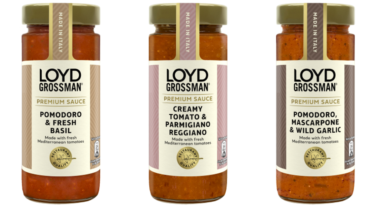 Loyd Grossman premium sauces in Pomodoro, Mascarpone and Creamy Tomato