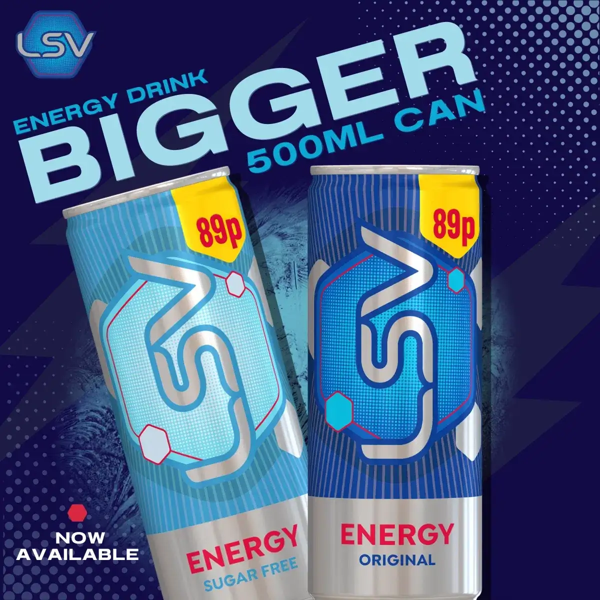 LSV Energy 500ml normal and sugar-free variants