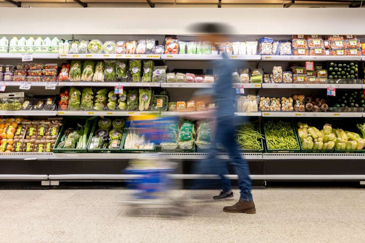 Man shopping at the supermarket