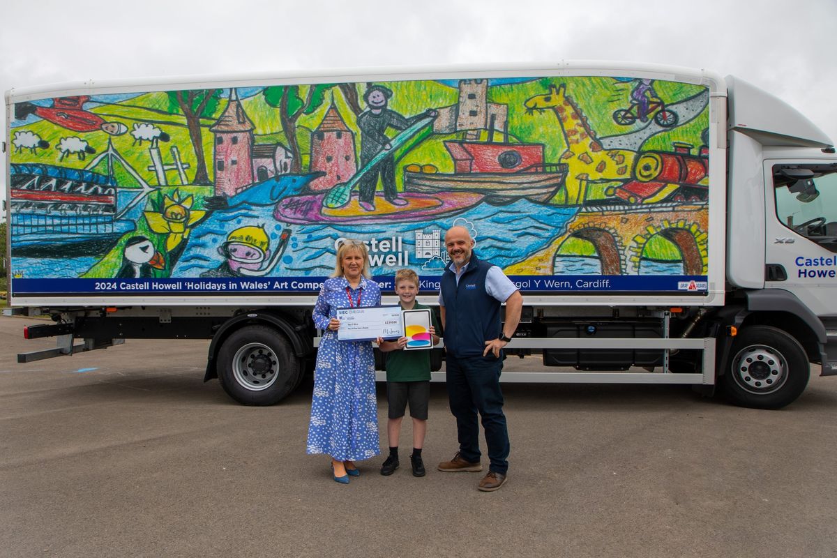 Castell Howell Foods unveils new delivery lorry designed by nine-year-old