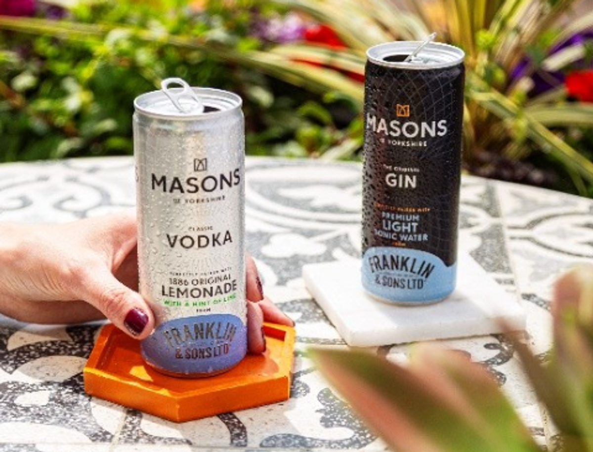 Masons of Yorkshire and Franklin & Sons premium RTD cans with gin and vodka mixers
