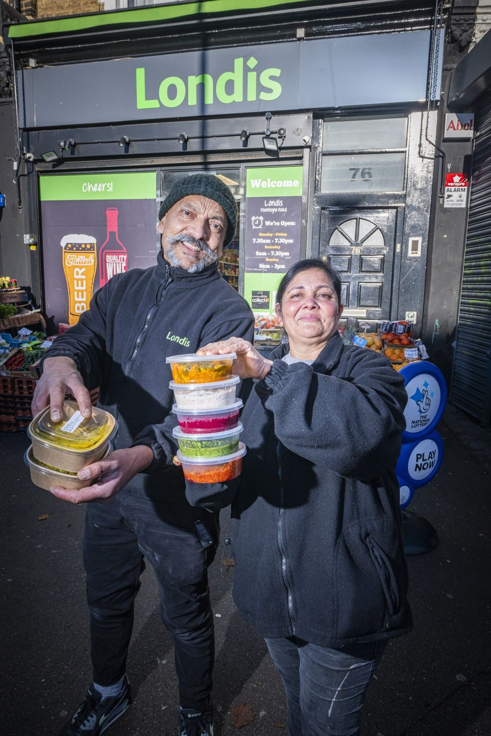Mayank and Anju Patel at Londis N16 with homemade dishes