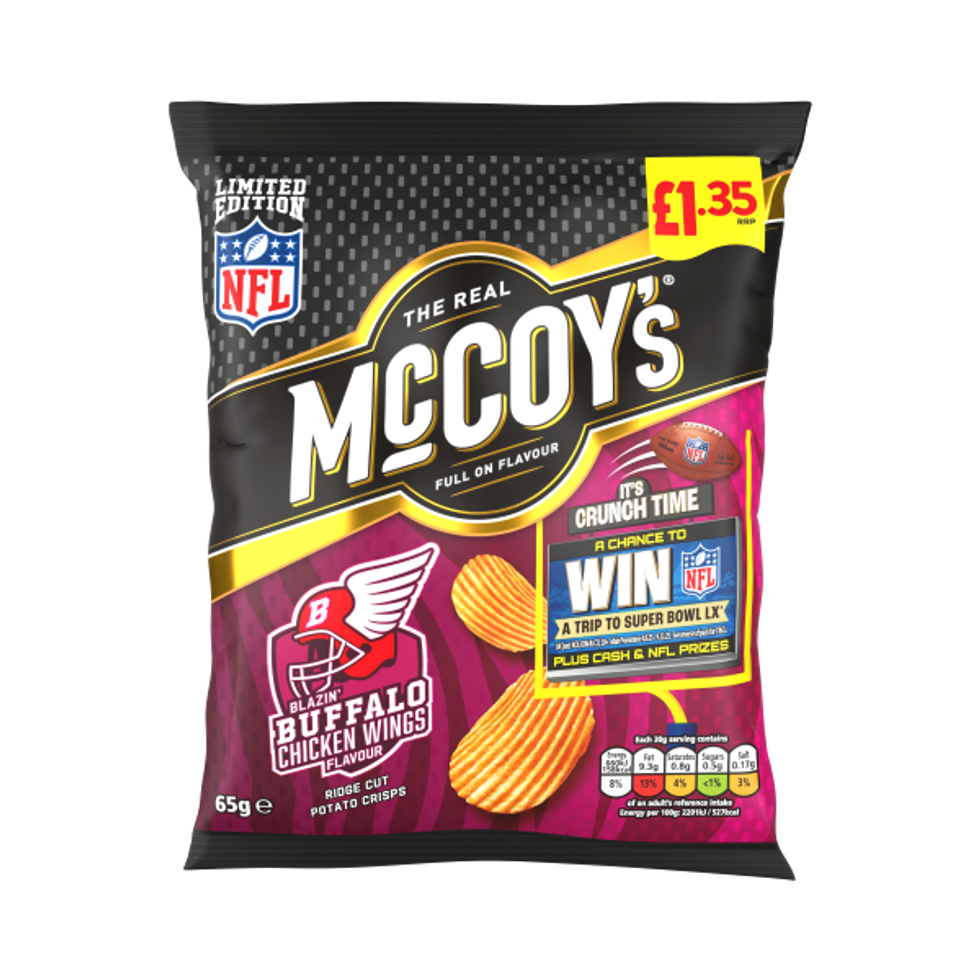 McCoy's NFL flavours on pack promotion 2025