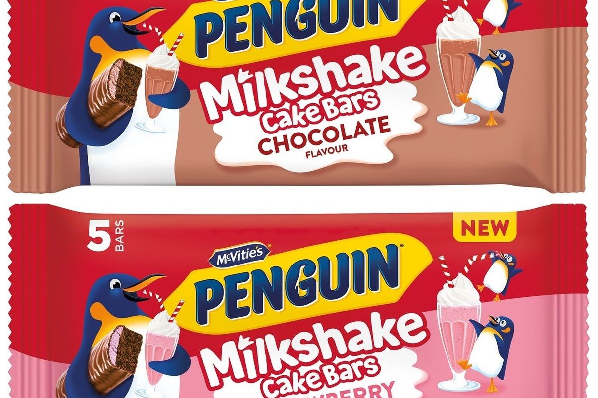 McVitie’s Penguin Milkshake Cake Bar in chocolate flavor at Morrisons 2025