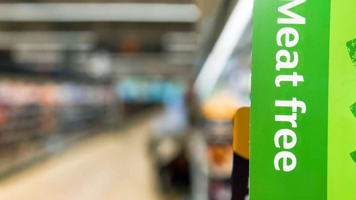 Meat Free sign in the supermarket