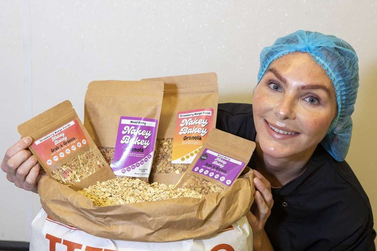 Megan Murrie with Nakey Bakey products