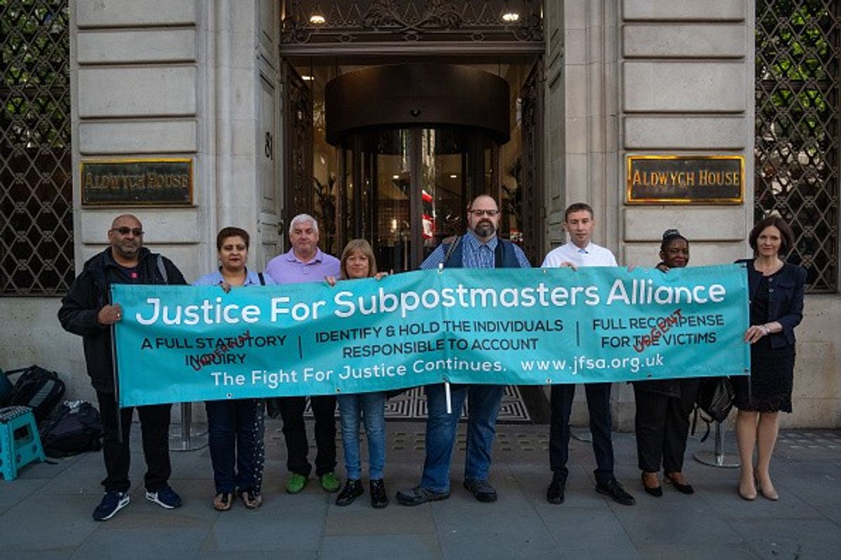 Members of the Justice For Subpostmasters Alliance